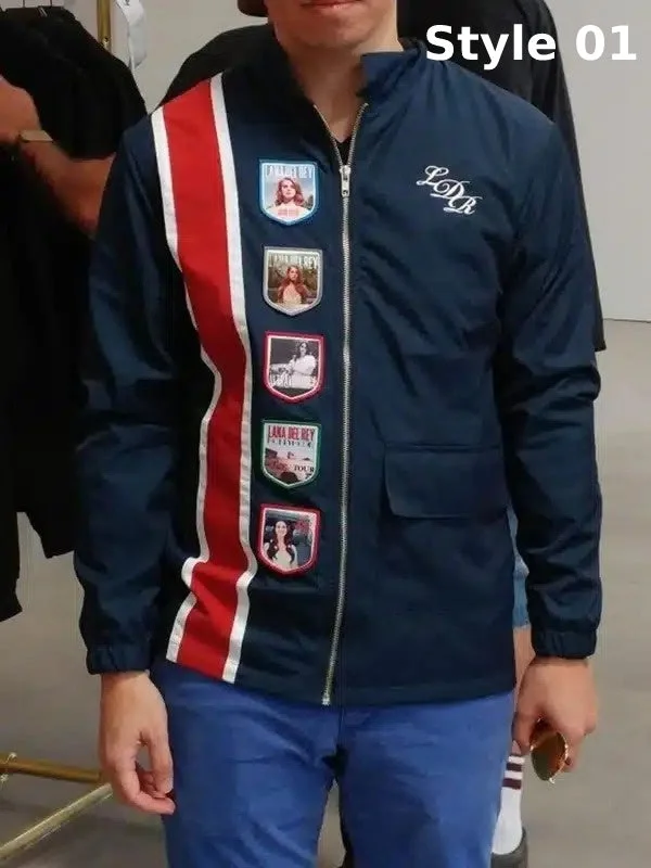 Lana Del Rey Racing Jacket Terry Blend Velvet Blend Canvas Blend