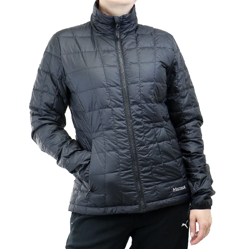 Marmot Sol Down Jacket - Black - Womens Mesh Blend Leather Blend Suede Blend