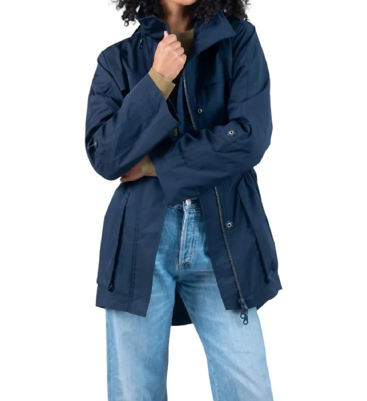Matte Luxe Jacket In Navy Plaid T-Shirt Polka Dot Checkered