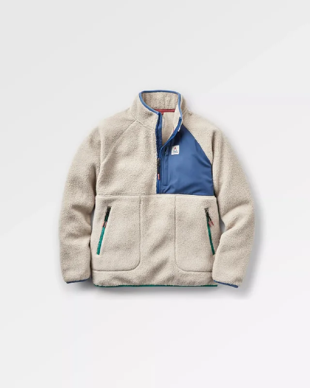 Home 2.0 1/2 Zip Fleece Jacket in Oatmeal Front Pockets Side Pockets Patch Pockets
