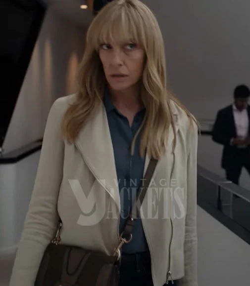 Pieces of Her Laura Oliver White Jacket Ribbed Striped Patterned