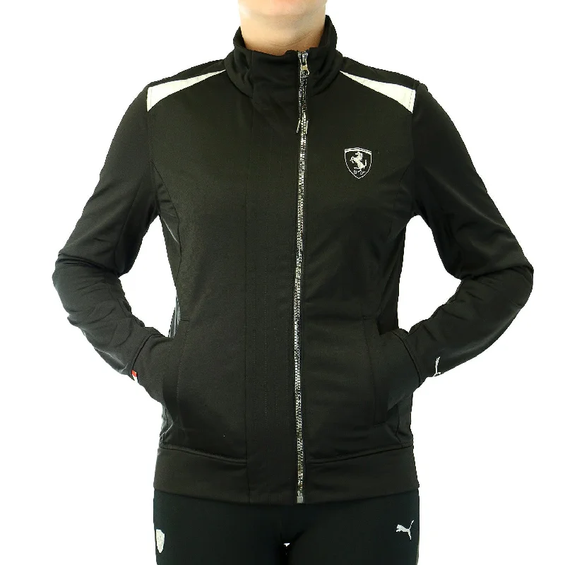 Puma Ferrari Track Jacket - Black - Womens Iron Safe Non-Iron Wrinkle Free