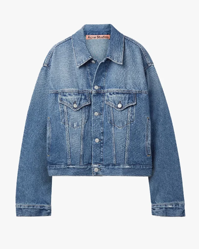 Oversized Cropped Denim Jacket Rayon Fabric Velvet Fabric Corduroy Fabric