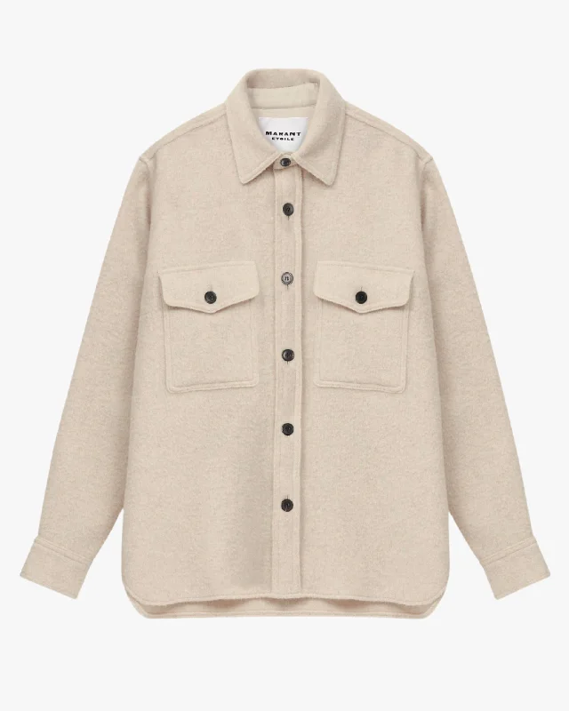 Faxon Shirt Jacket Satin Blend Silk Blend Wool Blend