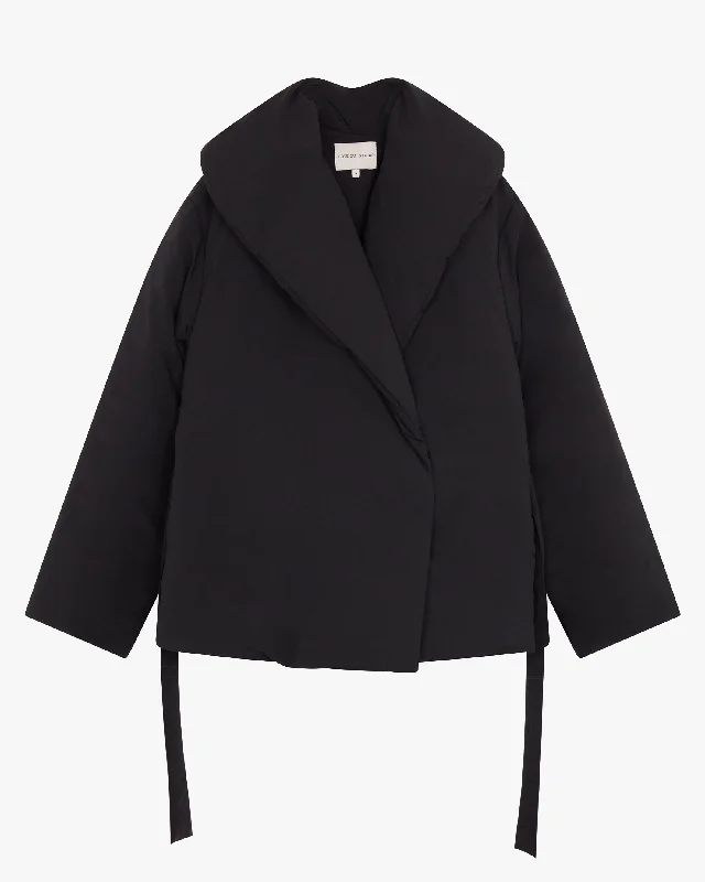 Cleon Short Puffer Jacket Print Jacquard Patchwork