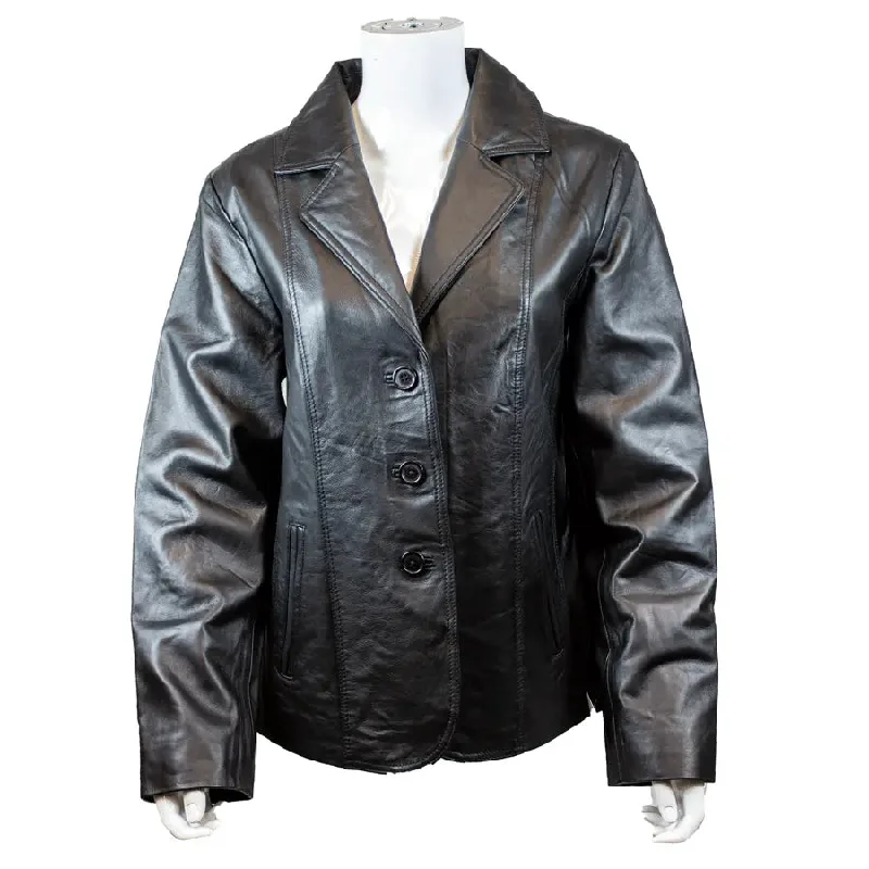 Women's Blazer Stitched Leather Jacket Hooded Caped Shawl Collar