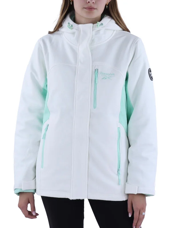 Womens Outdoor Active Soft Shell Jacket Hooded Caped Shawl Collar
