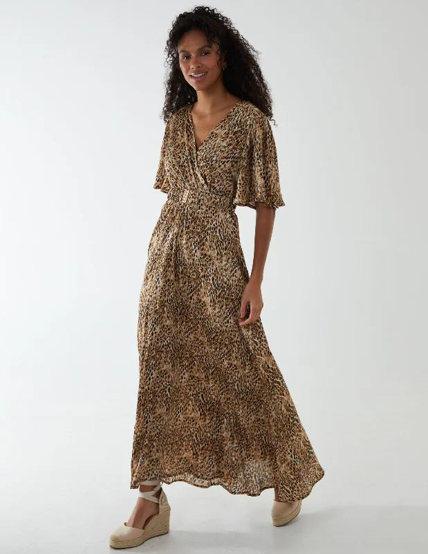 Abstract Maxi Dress With Belt Trendy Maxi Dress with Straps