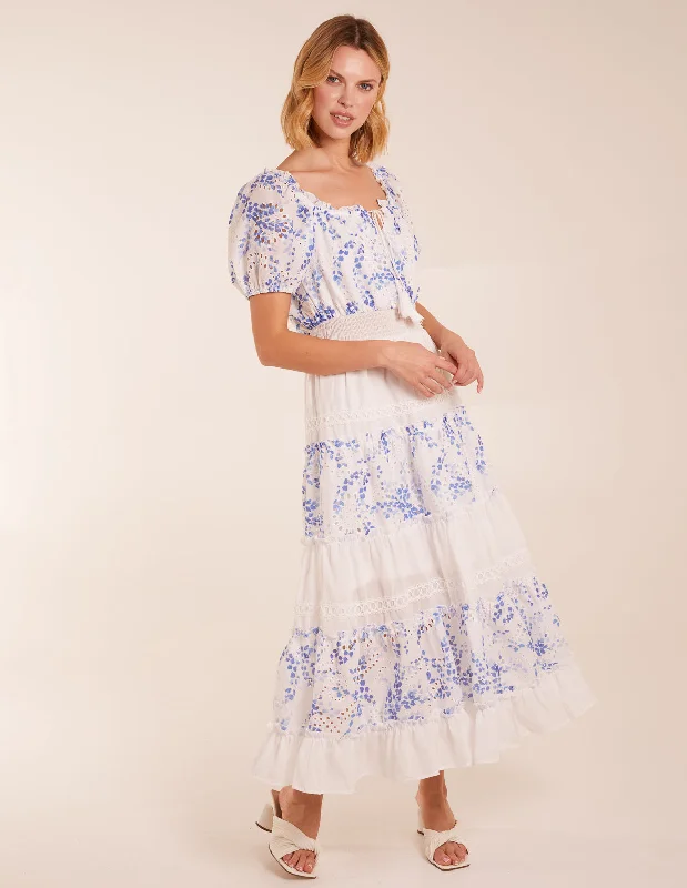 Crochet Printed Tassel Round Neck Maxi Dress Elegant Silk Maxi Dress