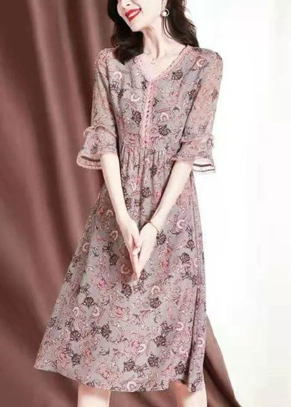 DIY Pink V Neck Lace Patchwork Print Chiffon Maxi Dresses Summer Stylish A-Line Maxi Dress DIY Pink V Neck Lace Patchwork Print Chiffon Maxi Dresses Summer Stylish A-Line Maxi Dress