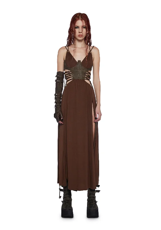 Fader Underbust Maxi Dress Chic Button-Up Maxi Dress