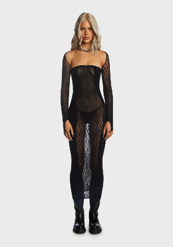 Hexen Maxi Dress Comfortable Fitted Maxi Dress