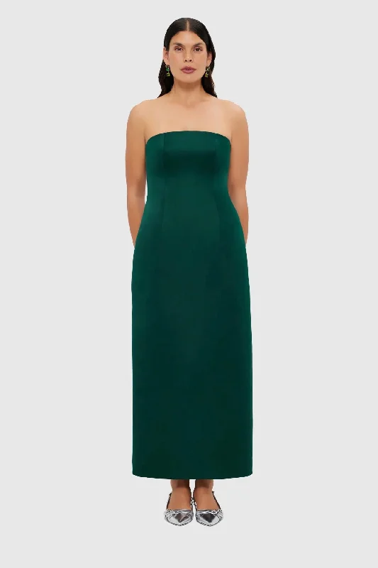 Leo Lin Rayna Bustier Maxi Dress - Emerald Fashionable Sleeveless Maxi Dress