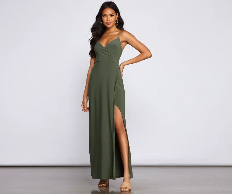 Major Appeal High Charming Slit Maxi Dress Cozy Maxi Dress with Slit