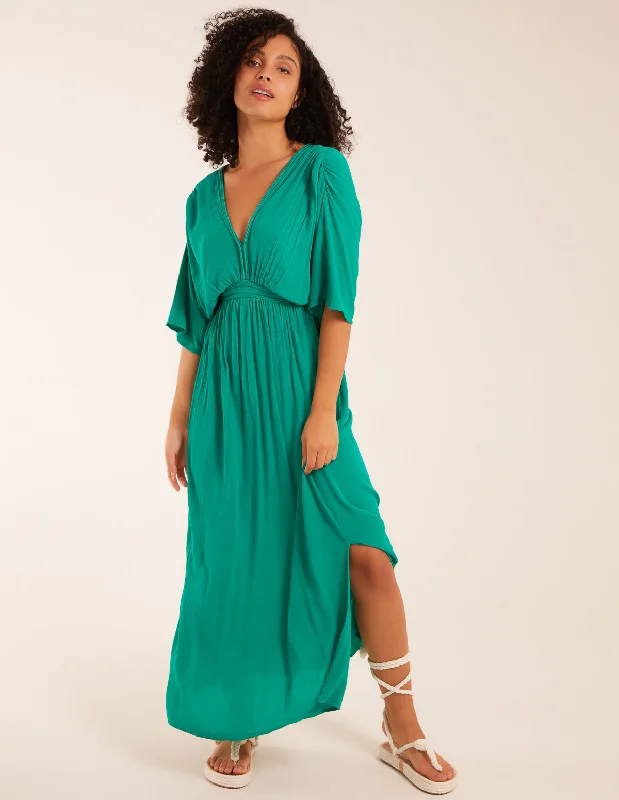 Rope Detail V Neck Maxi Dress Classic Solid Maxi Dress