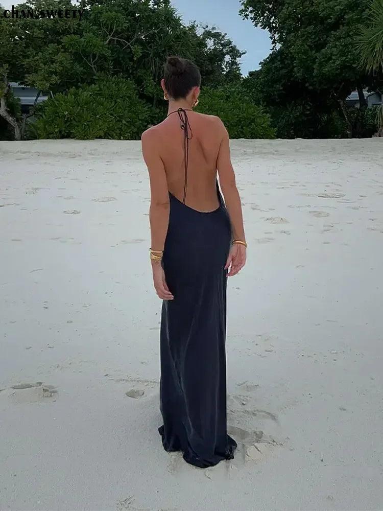 Sultry Backless Maxi Dress: Elegant Clubwear for Stylish Women Cozy Spaghetti Strap Maxi Dress Sultry Backless Maxi Dress: Elegant Clubwear for Stylish Women Cozy Spaghetti Strap Maxi Dress