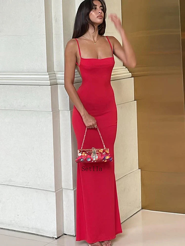 Sleeveless Slip Maxi Dress Stylish Off-Shoulder Maxi Dress