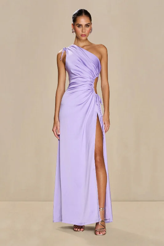 Sonya Nour Fuchsia Maxi Dress - Lilac Elegant Maxi Dress with Pockets