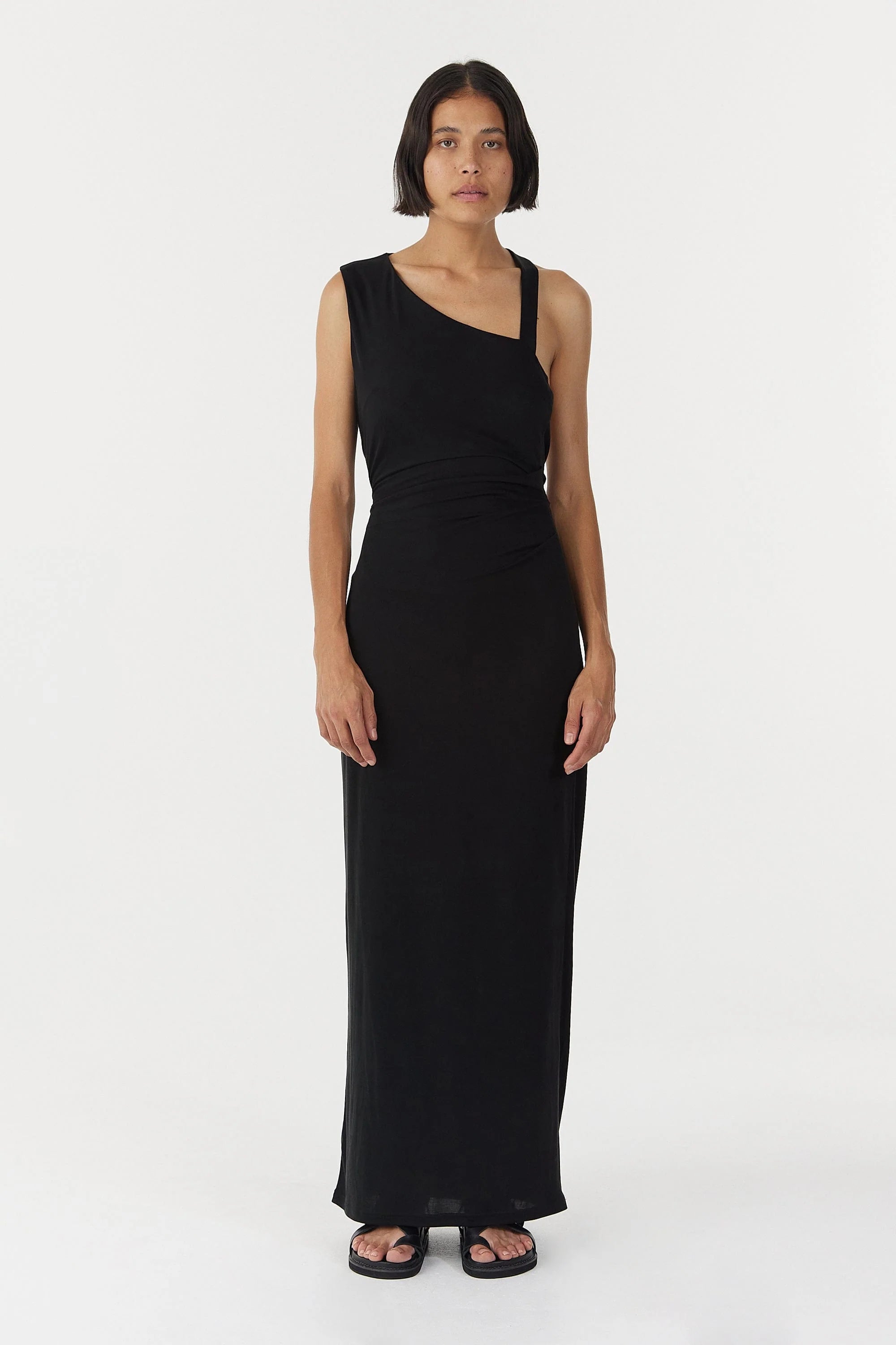 Third Form Stirling Twist Asymmetric Maxi Dress - Black Fashionable Faux Wrap Maxi Dress Third Form Stirling Twist Asymmetric Maxi Dress - Black Fashionable Faux Wrap Maxi Dress