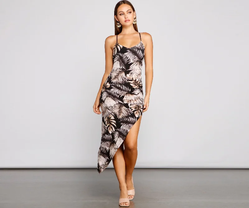 Tropical Dream Stylish Asymmetrical Maxi Dress Comfortable Plunging Neckline Maxi Dress Tropical Dream Stylish Asymmetrical Maxi Dress Comfortable Plunging Neckline Maxi Dress