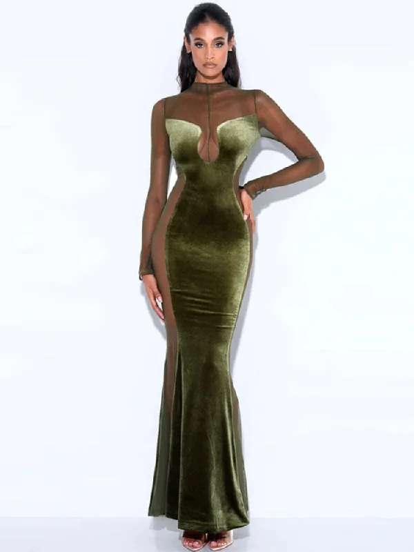 Zjkrl - Elegant See Through Patchwork Maxi Dress for Women Gown Full Sleeve Fashion Zipper Velvet Bodycon Long Dresses Vestido Cozy Ribbed Maxi Dress Zjkrl - Elegant See Through Patchwork Maxi Dress for Women Gown Full Sleeve Fashion Zipper Velvet Bodycon Long Dresses Vestido Cozy Ribbed Maxi Dress
