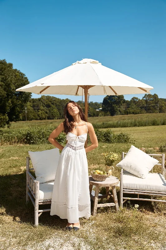 Between Fields Maxi Dress White Elegant Sleeveless Maxi Dress