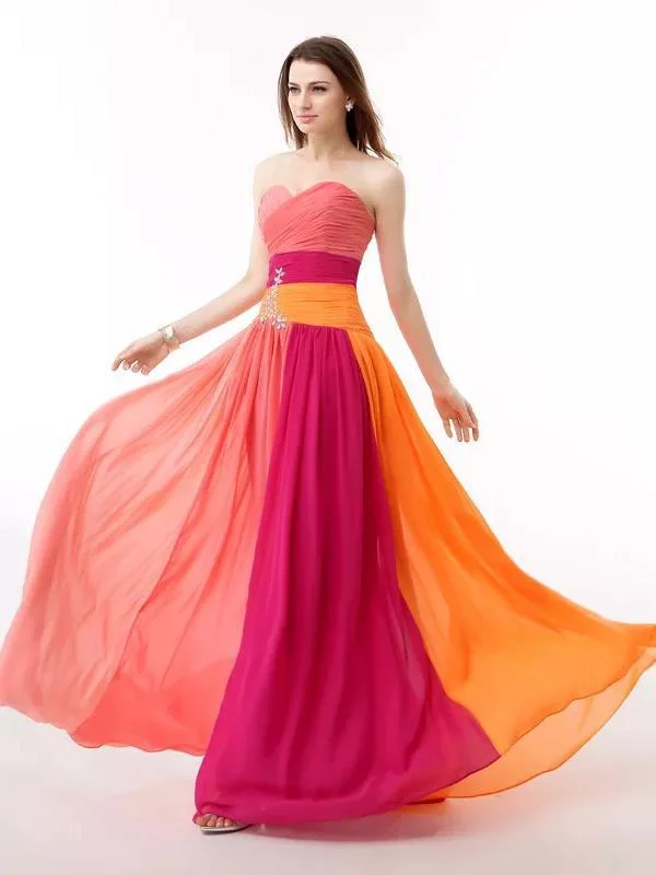 Colorful Strapless Floor Maxi Dress Chic Off-Shoulder Maxi Dress