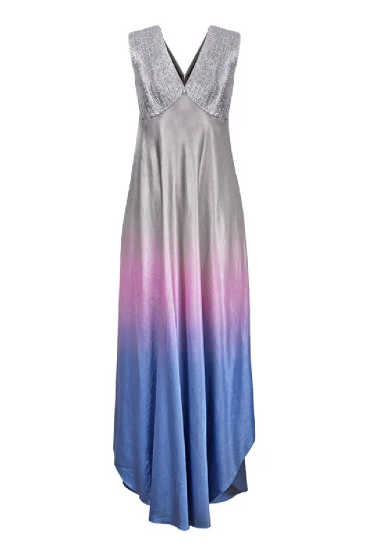 GRADIENT ANGULAR MAXI DRESS Fashionable Sheer Maxi Dress