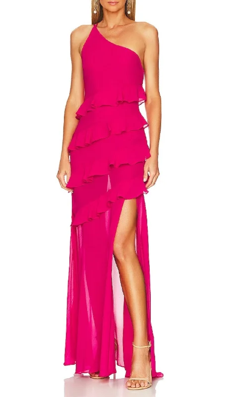 RUFFLED MAXI DRESS IN PINK Stylish Button-Up Maxi Dress