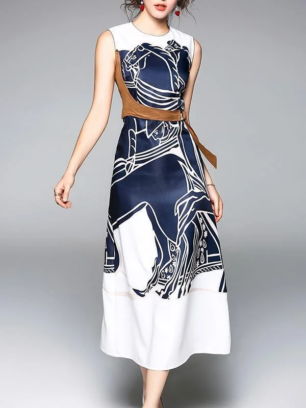 Stylish Selection Printed Sleeveless Maxi Dress Stylish Long Sleeve Maxi Dress