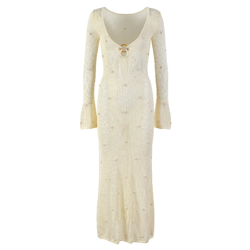 Self maxi Dress white Trendy Button Front Maxi Dress