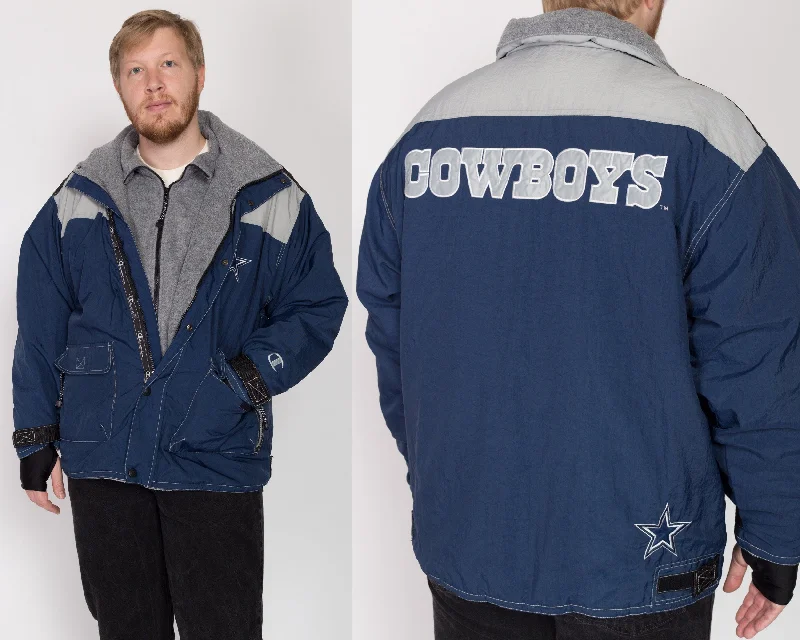 2X 90s Dallas Cowboys Champion Jacket Chenille Fabric Brocade Fabric Lace Fabric