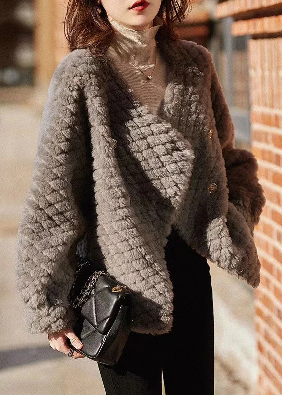 Beautiful Grey Pockets Button Patchwork Wool Jacket Winter Wool Jacket Cashmere Jacket Tweed Jacket Beautiful Grey Pockets Button Patchwork Wool Jacket Winter Wool Jacket Cashmere Jacket Tweed Jacket