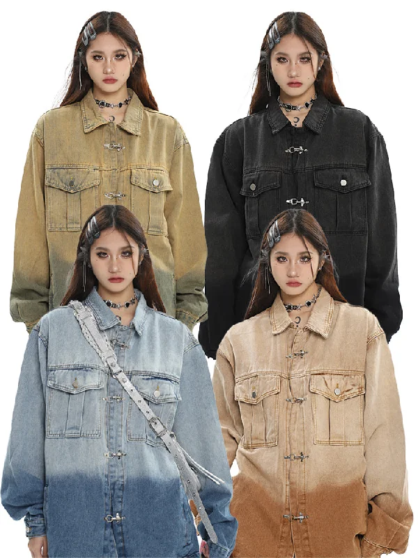 Carley Washed Faded Long Sleeve Button Up Denim Jean Jacket Insulated Jacket Fitted Jacket Loose Jacket Carley Washed Faded Long Sleeve Button Up Denim Jean Jacket Insulated Jacket Fitted Jacket Loose Jacket