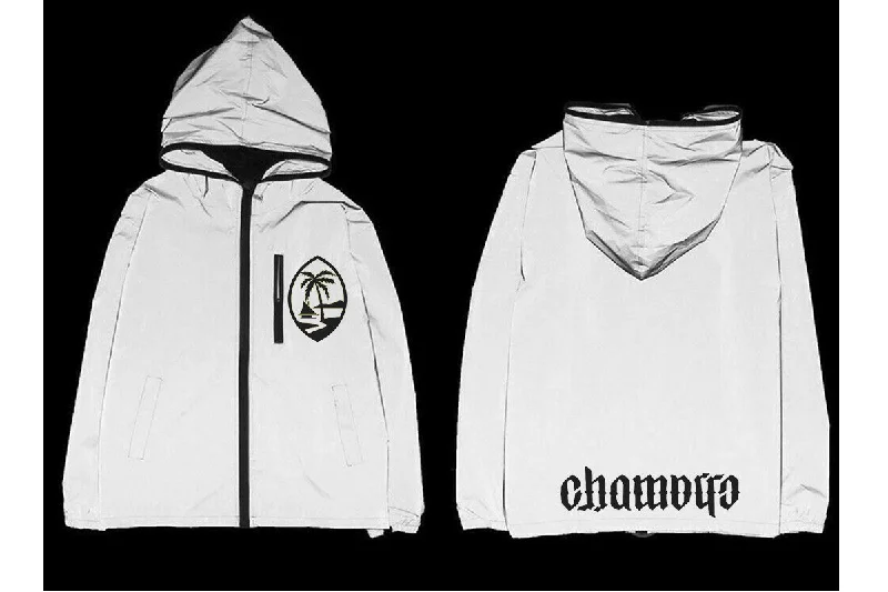 Chamorro Palm Reflective Jacket Snapped Jacket Toggled Jacket Drawstring Jacket