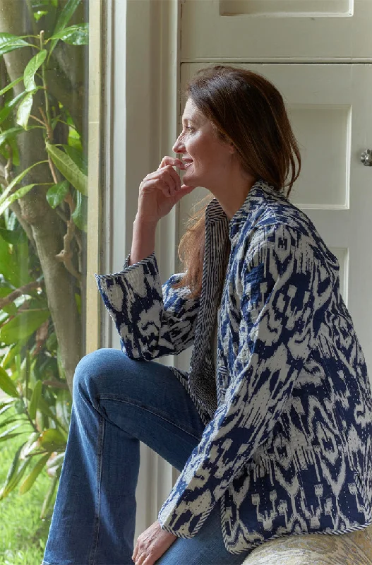 Cotton Kantha 'Carter' Jacket Hoodie Zip-Up Jacket Button-Up Jacket