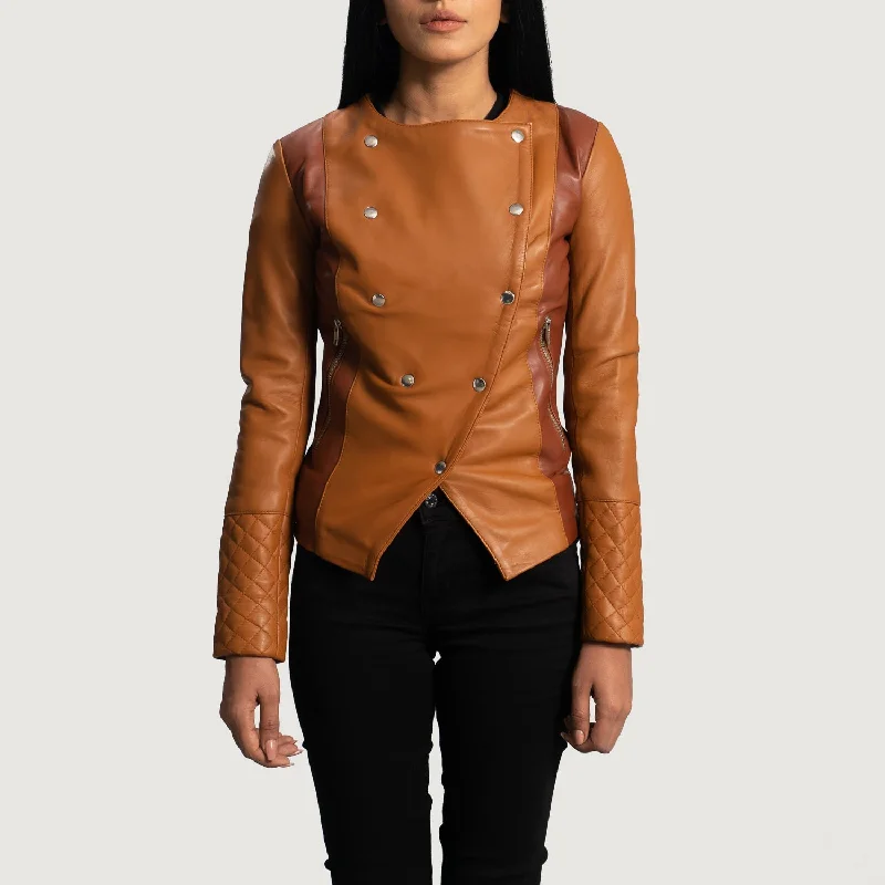 County Tan Overlap Leather Jacket Faux Fur Jacket Real Fur Jacket Shearling Jacket