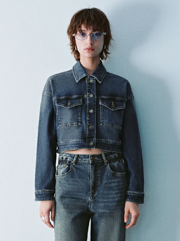 Cropped Denim Jackets Rayon Fabric Velvet Fabric Corduroy Fabric