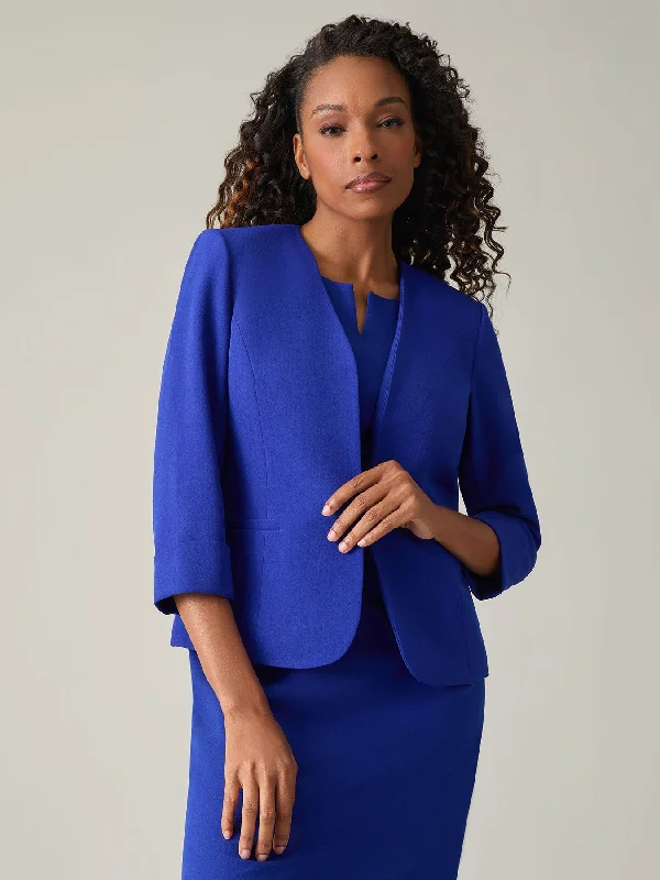 Elle Jacket, Iconic Stretch Crepe Knit Jacket Woven Jacket Fleece Jacket