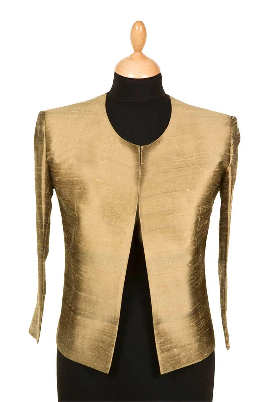 Juna Jacket in Oyster Gold A-Line Jacket Boat Neck Shawl Collar