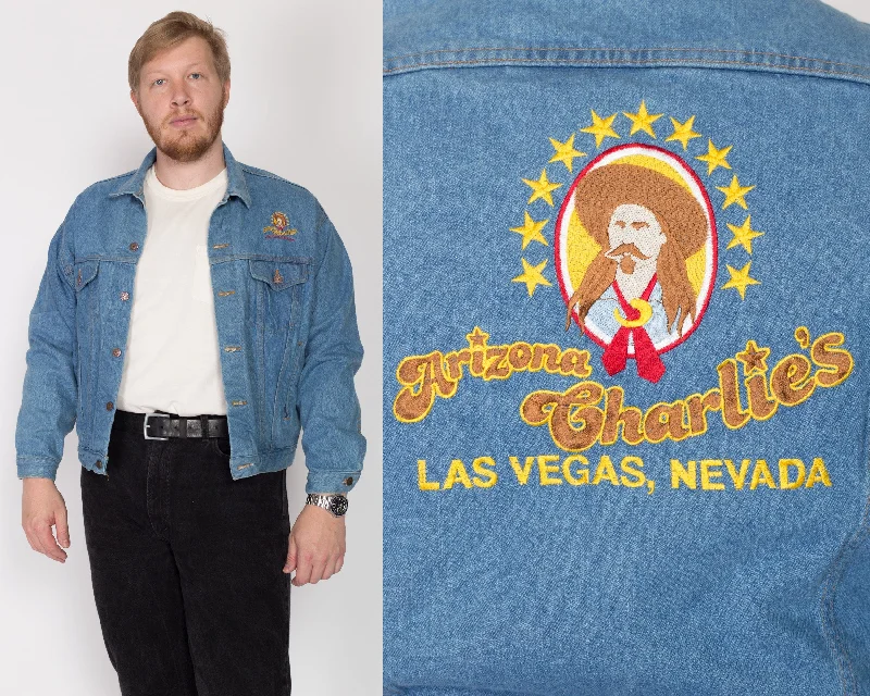 Large 90s Arizona Charlie's Las Vegas Casino Jean Jacket Striped Jacket Polka Dot Jacket Floral Jacket Large 90s Arizona Charlie's Las Vegas Casino Jean Jacket Striped Jacket Polka Dot Jacket Floral Jacket