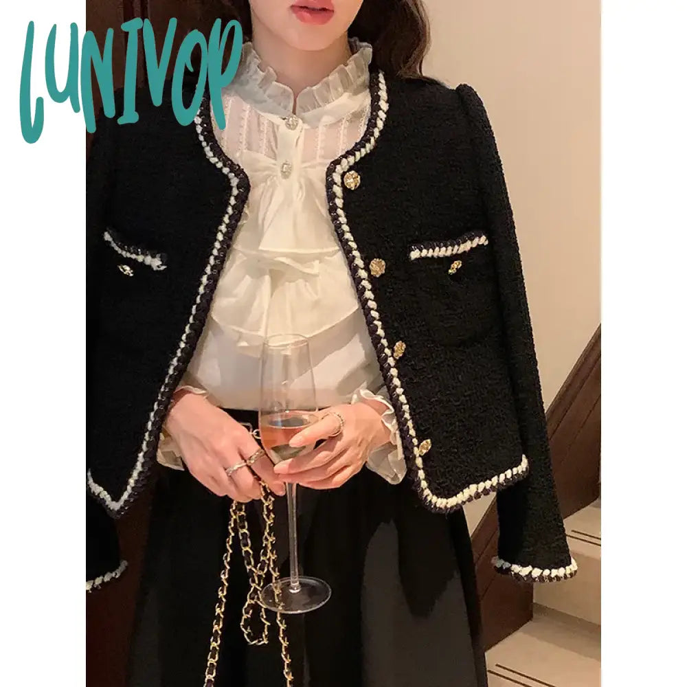 Lunivop Vintage Women's Jacket New Korean Fashion Black Chic Office Ladies Casual Elegant Long Sleeve Single Breasted Coat Female Blazer Cotton Jacket Linen Jacket Terry Jacket Lunivop Vintage Women's Jacket New Korean Fashion Black Chic Office Ladies Casual Elegant Long Sleeve Single Breasted Coat Female Blazer Cotton Jacket Linen Jacket Terry Jacket