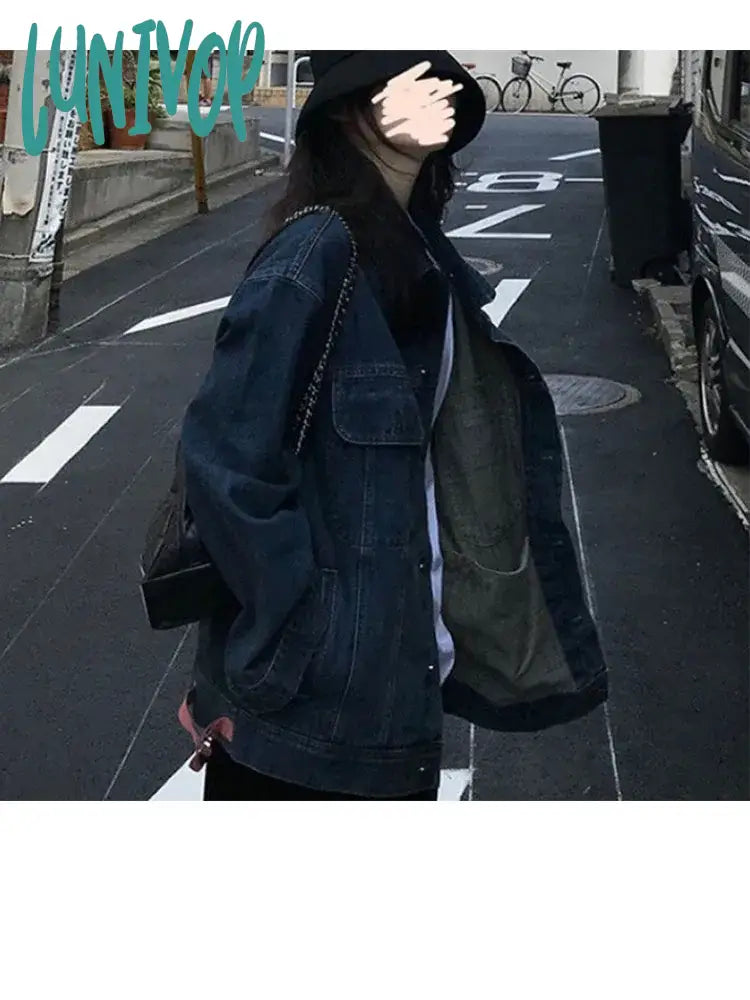 Lunivop Woman Jacket Autumn Cowboy Outwear Aesthetics Kpop American Style Hip-hop High Street All-match Classical Single Breasted Satin Fabric Silk Fabric Chiffon Fabric Lunivop Woman Jacket Autumn Cowboy Outwear Aesthetics Kpop American Style Hip-hop High Street All-match Classical Single Breasted Satin Fabric Silk Fabric Chiffon Fabric