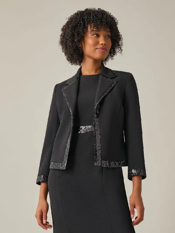 Petite Sequin Trim Jacket, Iconic Stretch Crepe Belted Jacket Elasticated Jacket Padded Jacket Petite Sequin Trim Jacket, Iconic Stretch Crepe Belted Jacket Elasticated Jacket Padded Jacket