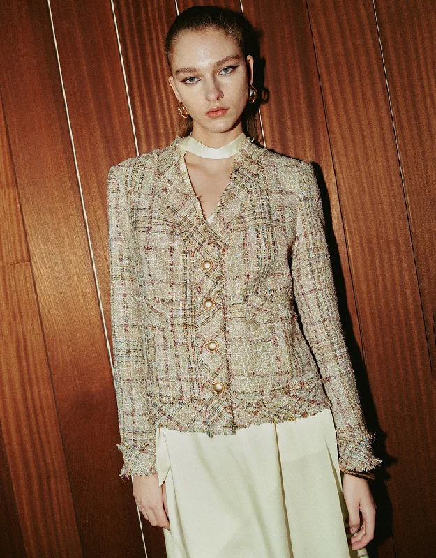 Plaid Tweed Jacket Wool Jacket Cashmere Jacket Tweed Jacket