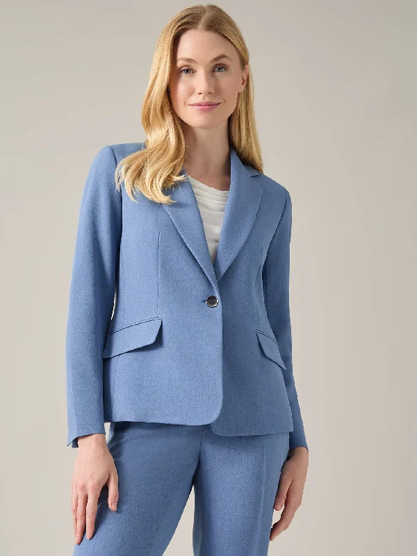 Plus Ava Jacket, Iconic Stretch Crepe A-Line Jacket Boat Neck Shawl Collar