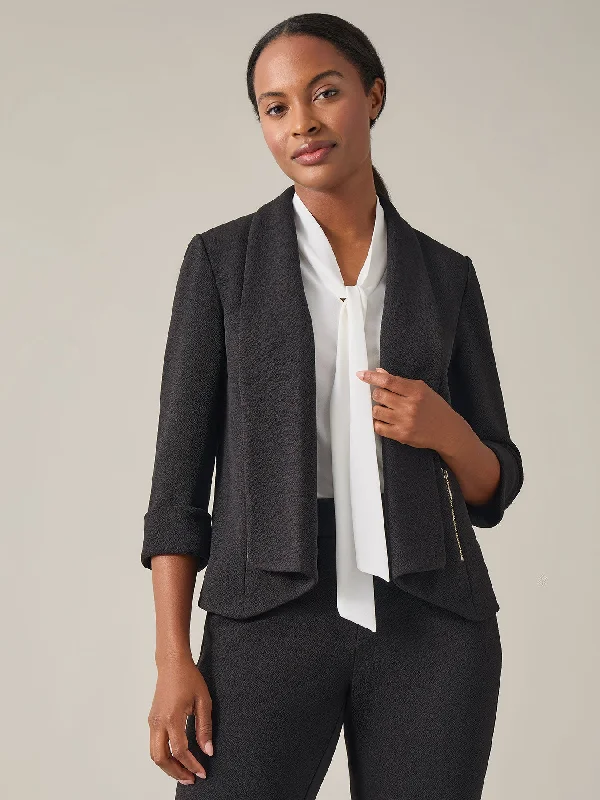 Plus Buttoned Notch Collar Jacket, Crosshatch Toggled Jacket Drawstring Jacket Belted Jacket Plus Buttoned Notch Collar Jacket, Crosshatch Toggled Jacket Drawstring Jacket Belted Jacket