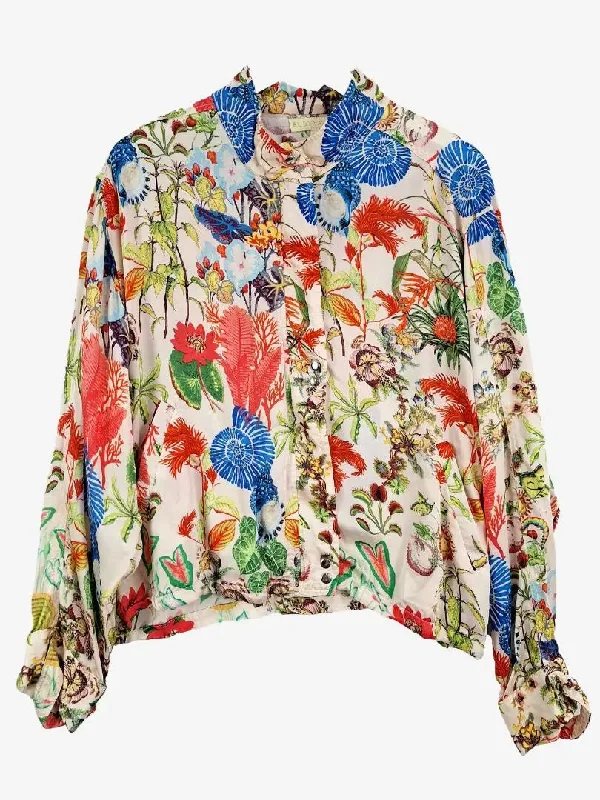 Ruby Yaya Colourful Botanic Satin Jacket Size L Knit Fabric Woven Fabric Fleece Fabric Ruby Yaya Colourful Botanic Satin Jacket Size L Knit Fabric Woven Fabric Fleece Fabric