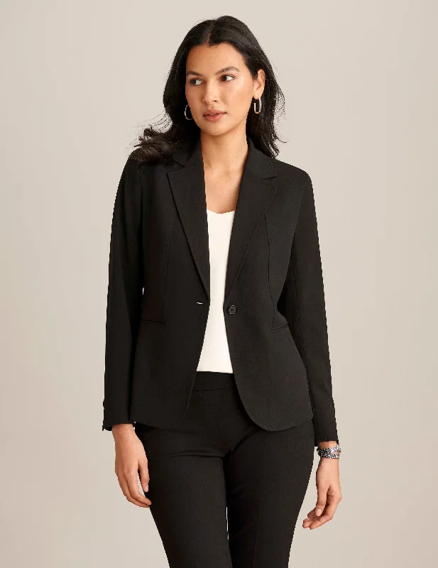Notch Collar Jacket With Princess Seam Rayon Fabric Velvet Fabric Corduroy Fabric