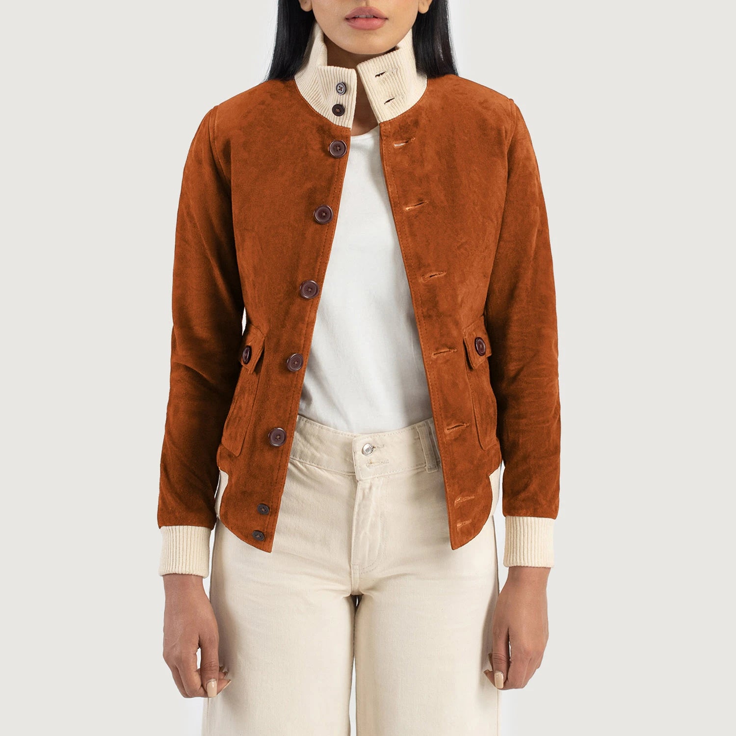 Sasha A1 Brown Suede Bomber Jacket Corduroy Jacket Velvet Jacket Brocade Jacket